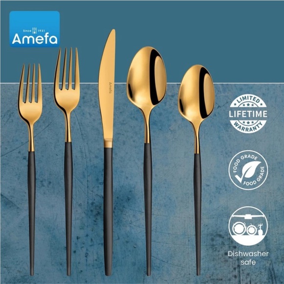 AMEFA NWT soprano 20pc flatware set for 4 -stainless steel -rust resistant - Picture 4 of 13